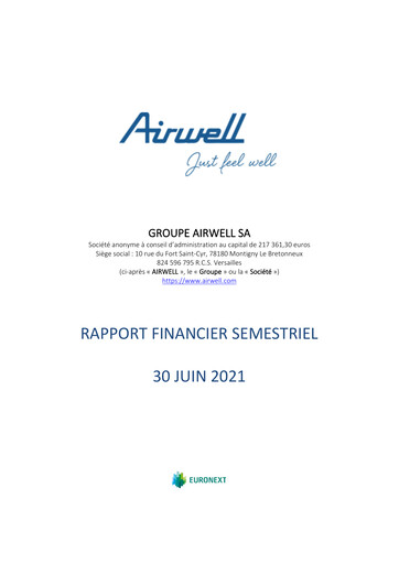 Miniature Groupe Airwell Rapport semestriel 2021-h1