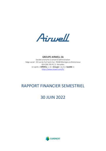 Miniature Groupe Airwell Rapport semestriel 2022-h1