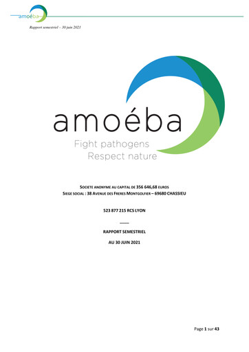 Thumbnail Amoéba S.A. Half-year Report 2021-h1