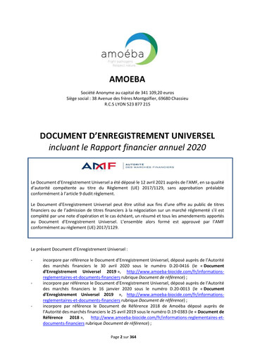 Thumbnail Amoéba S.A. Universal Registration Document 2020