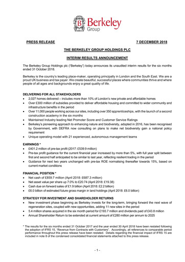 Thumbnail The Berkeley Group Half-year Report 2018-h1