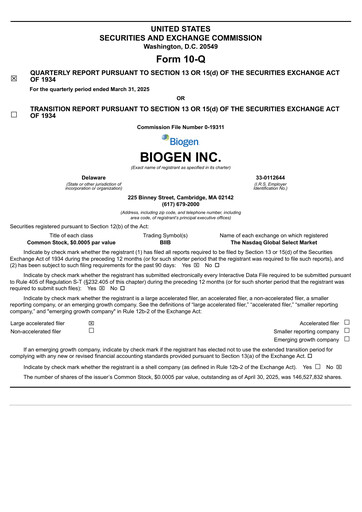 Thumbnail Biogen Quarterly Report 2025-q1
