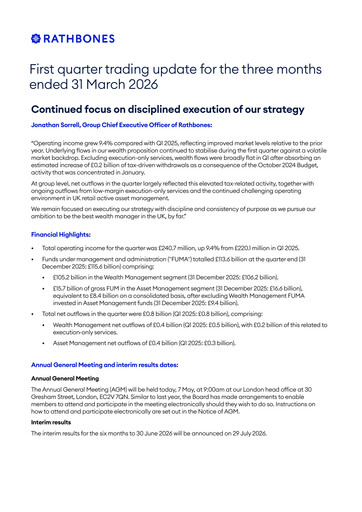 Thumbnail Rathbones Group Quarterly Report 2026-q1