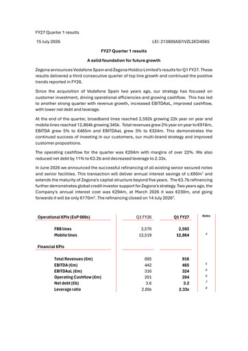 Thumbnail Zegona Communications Quarterly Report 2026-q1