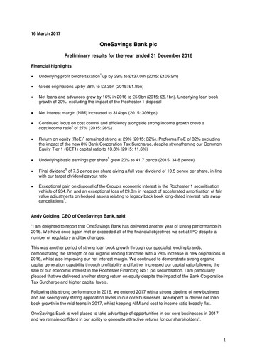 Thumbnail OSB Group Plc Financial Report 2016