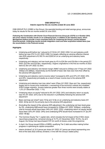 Thumbnail OSB Group Plc Half-year Report 2023-h1