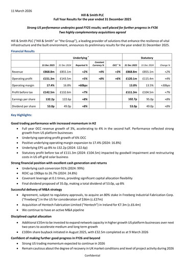 Thumbnail Hill & Smith PLC Financial Report 2025