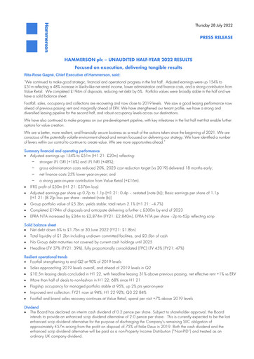 Vorschaubild Hammerson Plc Halbjahresbericht 2022-h1