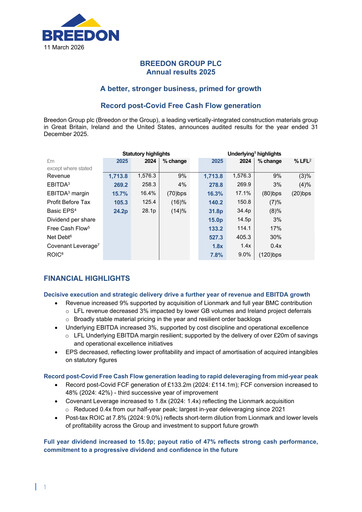 Thumbnail Breedon Group Financial Report 2025