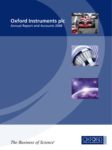 Thumbnail Oxford Instruments Annual Report 2008