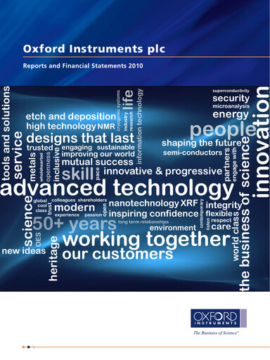 Thumbnail Oxford Instruments Annual Report 2010