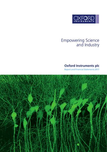Thumbnail Oxford Instruments Annual Report 2017