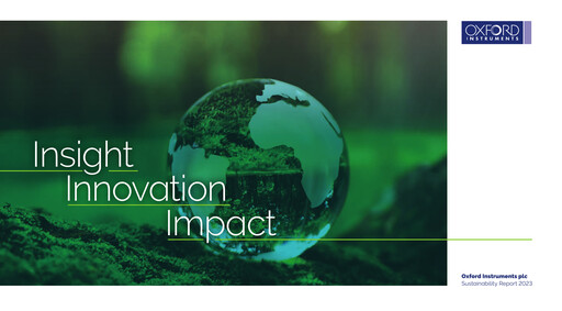 Thumbnail Oxford Instruments Sustainability Report 2023