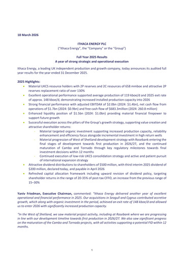 Thumbnail Ithaca Energy Financial Report 2025