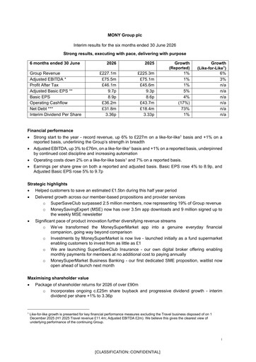Vorschaubild MONY Group plc Halbjahresbericht 2026-h1