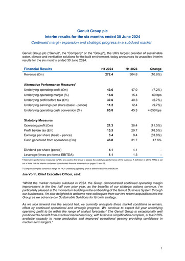 Thumbnail Genuit Group Half-year Report 2024-h1