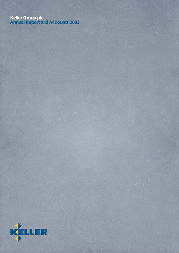 Thumbnail Keller Group Annual Report 2003