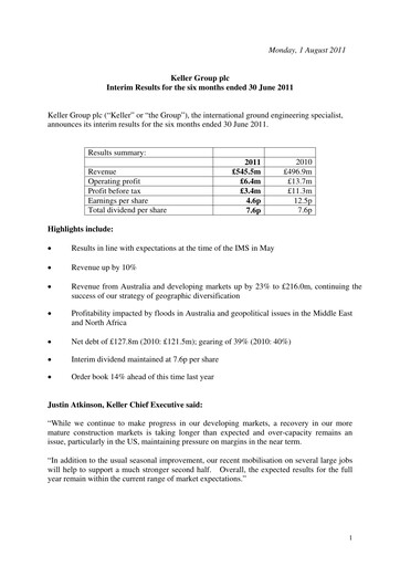 Thumbnail Keller Group Half-year Report 2011-h1