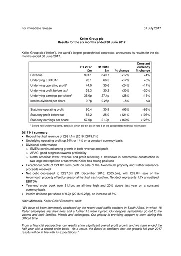 Thumbnail Keller Group Half-year Report 2017-h1