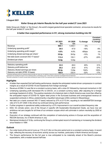 Thumbnail Keller Group Half-year Report 2021-h1