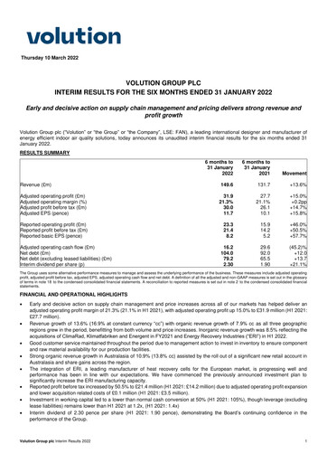 Thumbnail Volution Group Half-year Report 2022-h1