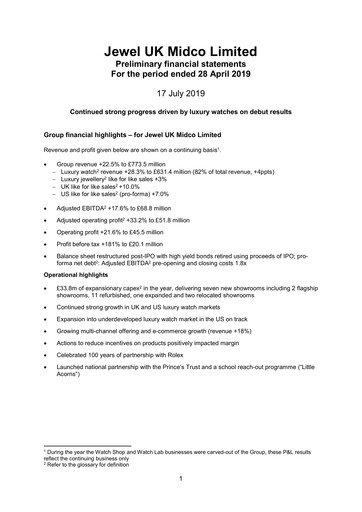 Thumbnail Watches of Switzerland Group Financial Report 2019