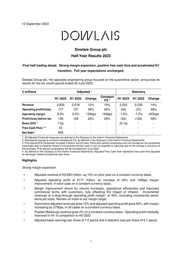 Thumbnail Dowlais Group Half-year Report 2023-h1