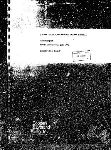 Thumbnail J D Wetherspoon Annual Report 1991