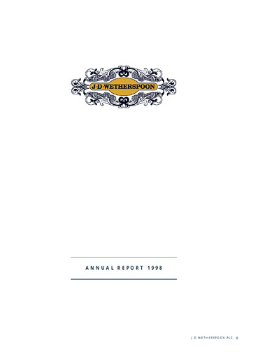 Thumbnail J D Wetherspoon Annual Report 1998