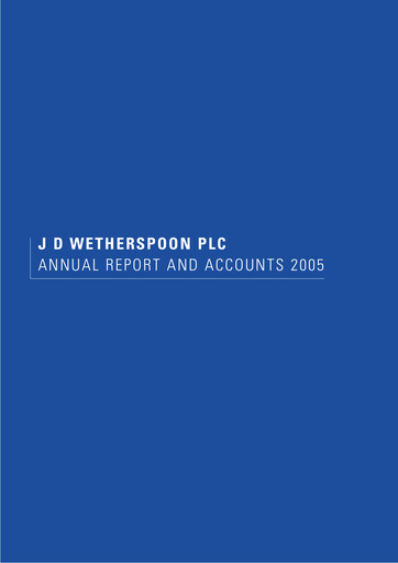 Thumbnail J D Wetherspoon Annual Report 2005