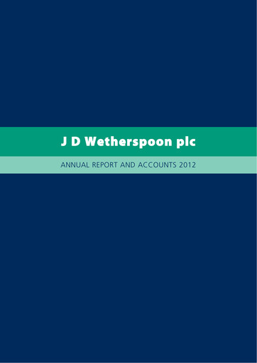 Thumbnail J D Wetherspoon Annual Report 2012