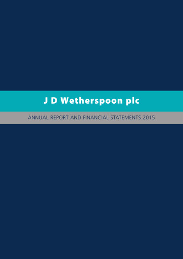 Thumbnail J D Wetherspoon Annual Report 2015