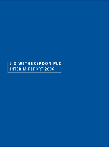 Thumbnail J D Wetherspoon Half-year Report 2006