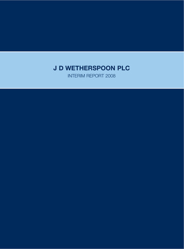 Thumbnail J D Wetherspoon Half-year Report 2008