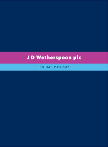 Thumbnail J D Wetherspoon Half-year Report 2012