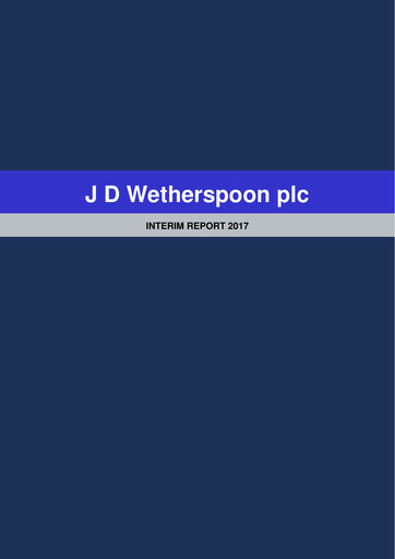 Thumbnail J D Wetherspoon Half-year Report 2017