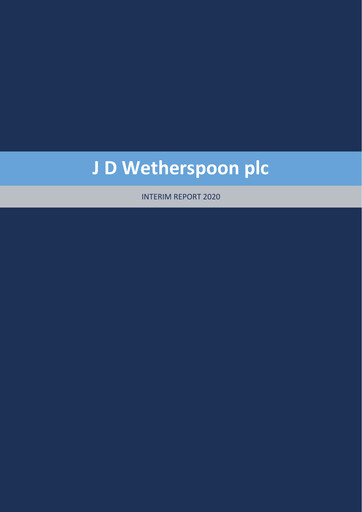Thumbnail J D Wetherspoon Half-year Report 2020