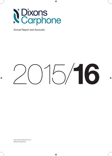 Miniature Currys plc Rapport annuel 2015-2016