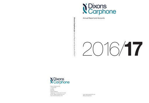 Miniature Currys plc Rapport annuel 2016-2017