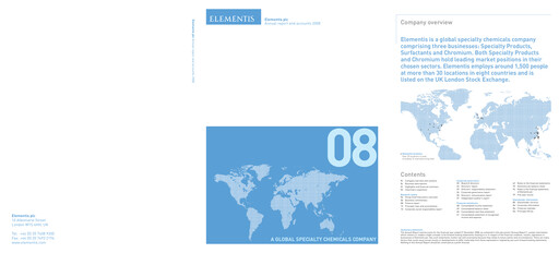 Thumbnail Elementis Annual Report 2008