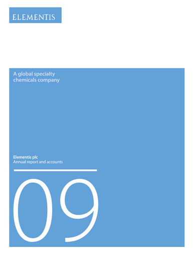 Thumbnail Elementis Annual Report 2009