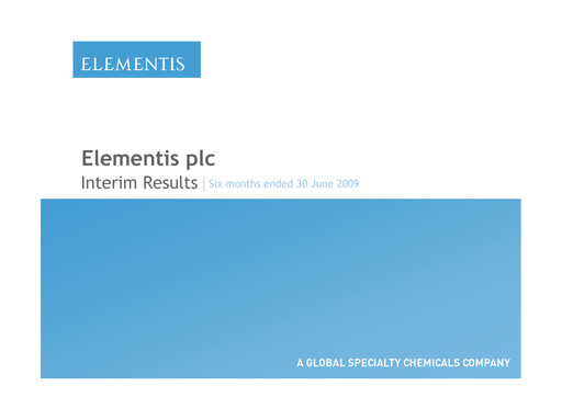 Thumbnail Elementis Half-year Report 2009-h1