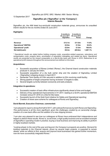 Thumbnail SigmaRoc plc Half-year Report 2017-h1