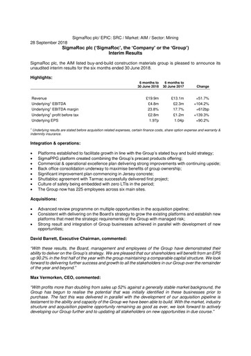 Thumbnail SigmaRoc plc Half-year Report 2018-h1