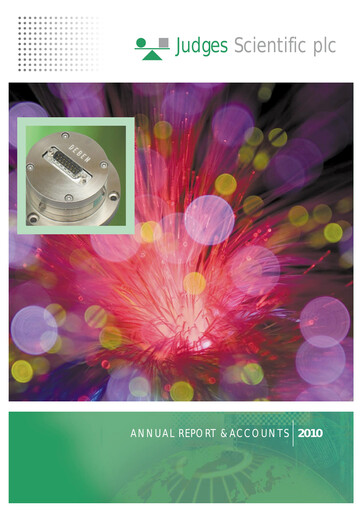 Miniature Judges Scientific plc Rapport annuel 2010