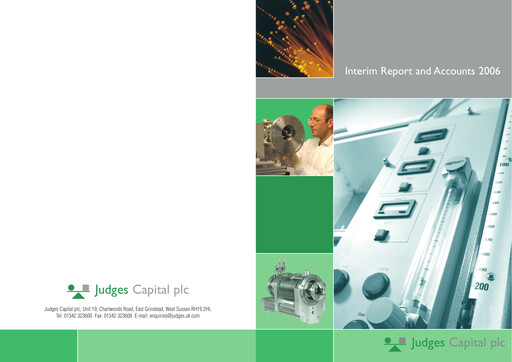 Thumbnail Judges Scientific plc Financial Statement 2006-h1