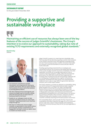 Thumbnail Judges Scientific plc Sustainability Report 2024