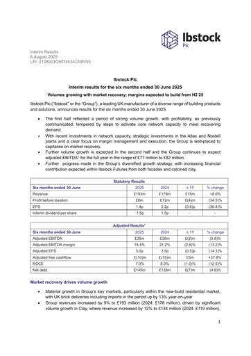 Thumbnail Ibstock plc Half-year Report 2025-h1