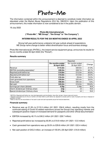 Miniature ME Group International Rapport semestriel 2022-h1