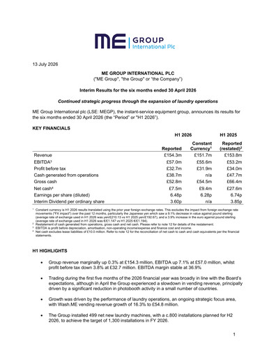 Thumbnail ME Group International Half-year Report 2026-h1